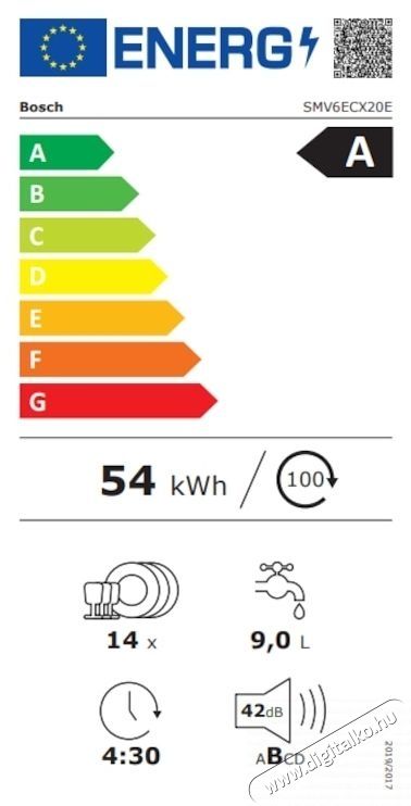 Bosch SMV6ECX20E be&eacute;p&iacute;thető mosogat&oacute;g&eacute;p, 60 cm Konyhai term&eacute;kek - Mosogat&oacute;g&eacute;p - Norm&aacute;l (60cm) be&eacute;p&iacute;thető mosogat&oacute;g&eacute;p - 534936