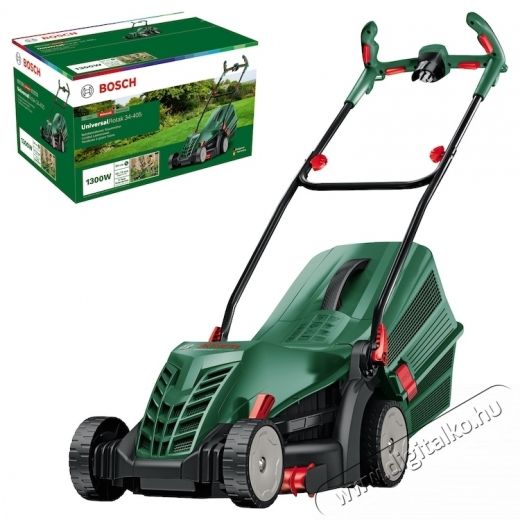 Bosch UniversalRotak 34-405 elektromos fűny&iacute;r&oacute;/fűny&iacute;r&oacute;, teljes&iacute;tm&eacute;ny 1300 W, 34 cm v&aacute;g&aacute;si sz&eacute;less&eacute;g, 5 v&aacute;g&aacute;si szint, v&aacute;g&aacute;si magass&aacute;g 25 - 70 mm, 40 L gyűjtőzs&aacute;k H&aacute;ztart&aacute;s / Otthon / K&uuml;lt&eacute;r - K&uuml;lt&eacute;r / kerti term&eacute;k / grill - Fűny&iacute;r&oacute; / gyeplaz&iacute;t&oacute; - 535069