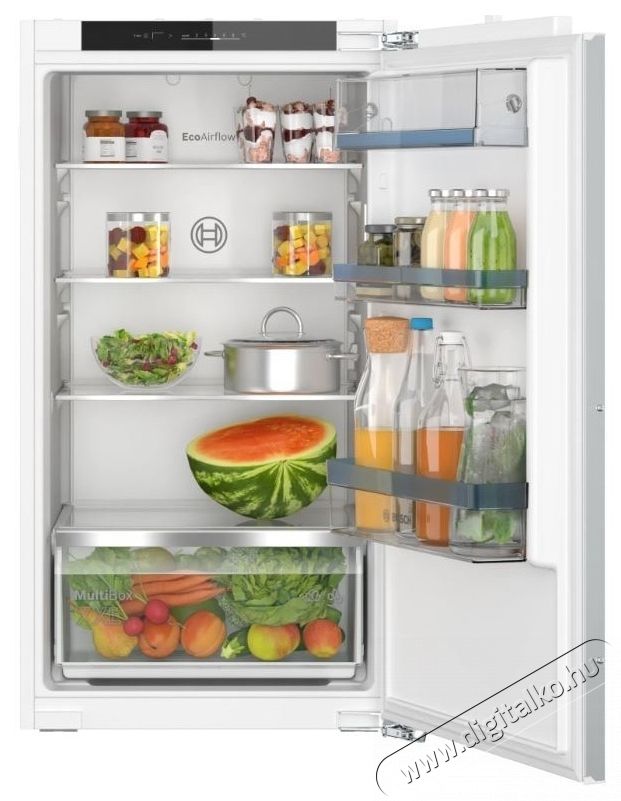 Bosch KIR31VFE0 Be&eacute;p&iacute;thető egyajt&oacute;s hűtőszekr&eacute;ny, 165L, EcoAirflow, LED vil&aacute;g&iacute;t&aacute;s, E energiaoszt&aacute;ly, 102 cm Konyhai term&eacute;kek - Hűtő, fagyaszt&oacute; (be&eacute;p&iacute;thető) - Fagyaszt&oacute; n&eacute;lk&uuml;li hűtő - 533049