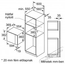 Bosch BFL554MB0 Serie 6 be&eacute;p&iacute;thető mikrohull&aacute;m&uacute; s&uuml;tő Konyhai term&eacute;kek - Mikrohull&aacute;m&uacute; s&uuml;tő - Mikrohull&aacute;m&uacute; s&uuml;tő (be&eacute;p&iacute;thető) - 334918