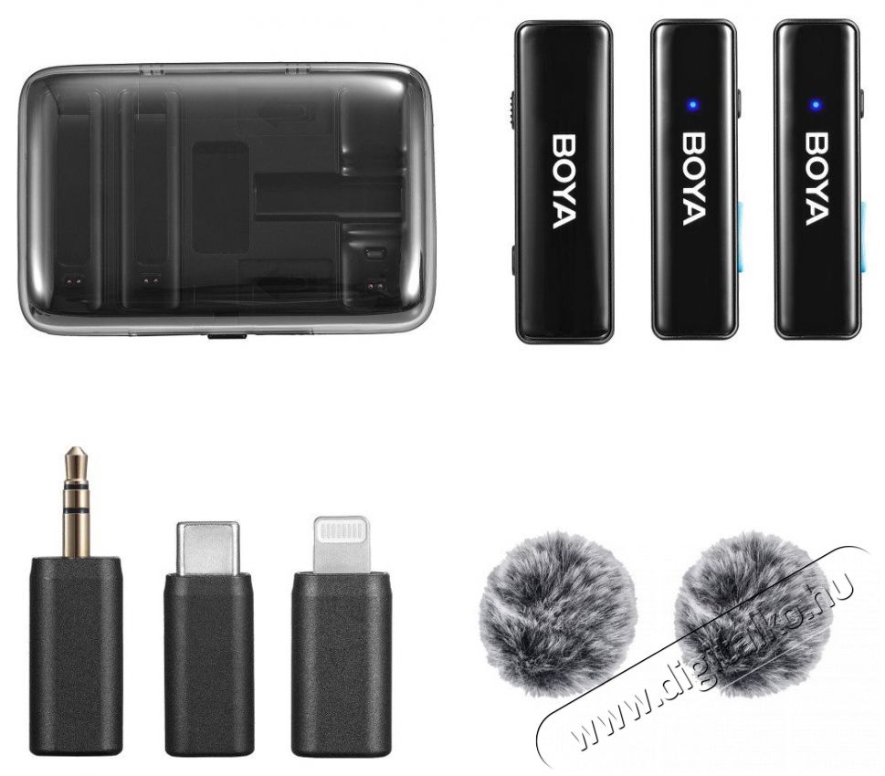 Boya BoyaLINK Fot&oacute;-Vide&oacute; kieg&eacute;sz&iacute;tők - Mikrofon - Cs&iacute;ptetős, fej &eacute;s kitűző mikrofon - 524439