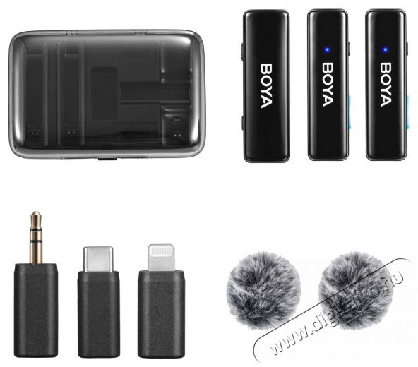 Boya BoyaLINK Fot&oacute;-Vide&oacute; kieg&eacute;sz&iacute;tők - Mikrofon - Cs&iacute;ptetős, fej &eacute;s kitűző mikrofon - 524439