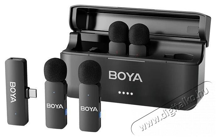 Boya BY-V4U Fot&oacute;-Vide&oacute; kieg&eacute;sz&iacute;tők - Mikrofon - Cs&iacute;ptetős, fej &eacute;s kitűző mikrofon - 524454