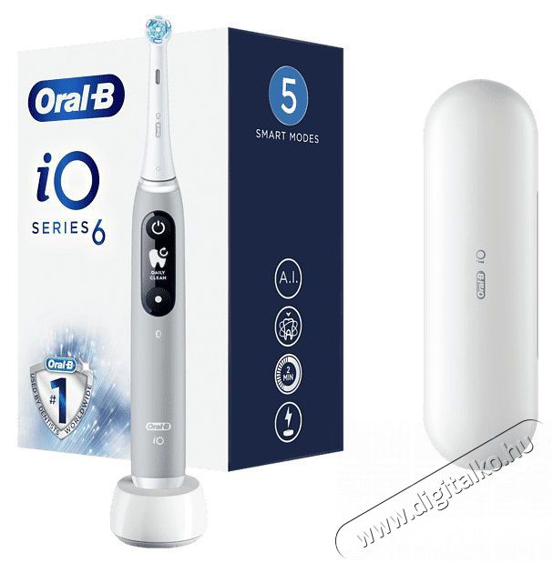 BRAUN Oral-B IO6 Elektromos fogkefe sz&uuml;rke Sz&eacute;ps&eacute;g&aacute;pol&aacute;s / Eg&eacute;szs&eacute;g - Sz&aacute;j / fog &aacute;pol&aacute;s - Elektromos fogkefe - 381679