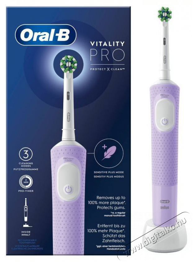 BRAUN Oral-B D103 elektromos fogkefe Vitality Lila Sz&eacute;ps&eacute;g&aacute;pol&aacute;s / Eg&eacute;szs&eacute;g - Sz&aacute;j / fog &aacute;pol&aacute;s - Elektromos fogkefe - 399687