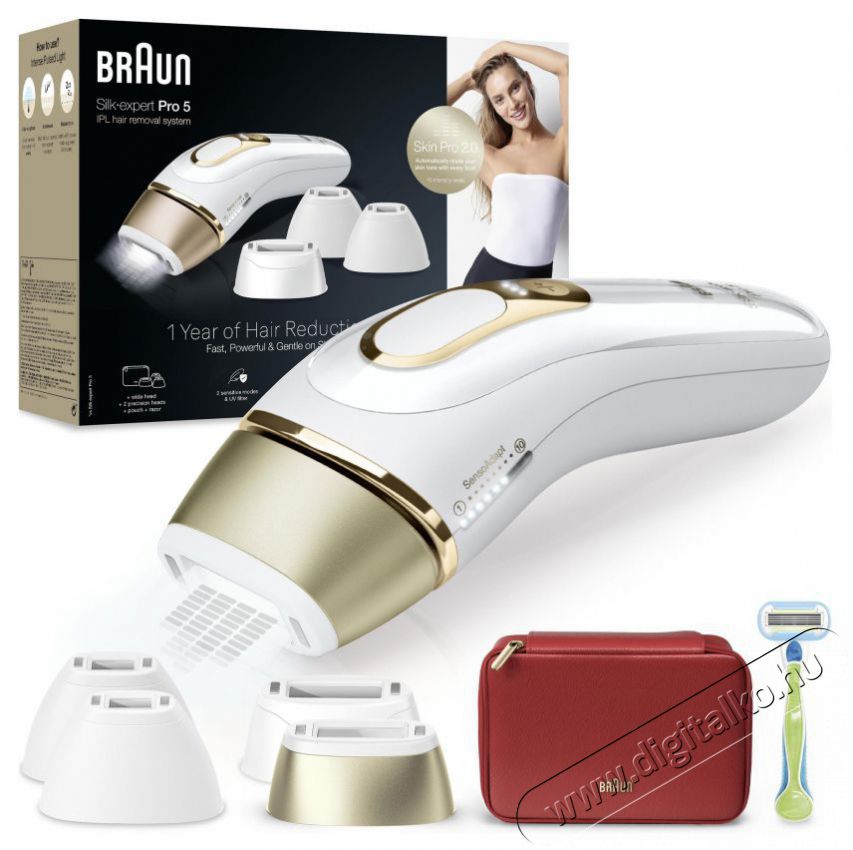 BRAUN IPL Silk-expert Pro 5 PL5382 + tok &eacute;s 4 fej IPL szőrtelen&iacute;tő Sz&eacute;ps&eacute;g&aacute;pol&aacute;s / Eg&eacute;szs&eacute;g - Szőrtelen&iacute;tő / borotva - Női szőrtelen&iacute;tő - 500986