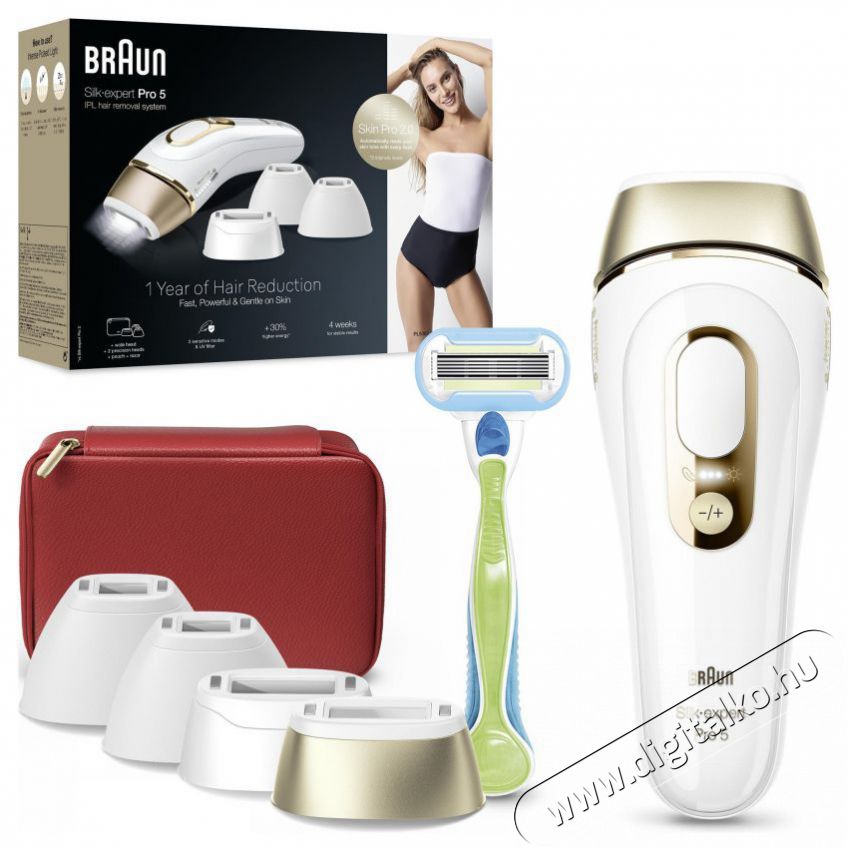 BRAUN IPL Silk-expert Pro 5 PL5382 + tok &eacute;s 4 fej IPL szőrtelen&iacute;tő Sz&eacute;ps&eacute;g&aacute;pol&aacute;s / Eg&eacute;szs&eacute;g - Szőrtelen&iacute;tő / borotva - Női szőrtelen&iacute;tő - 500986