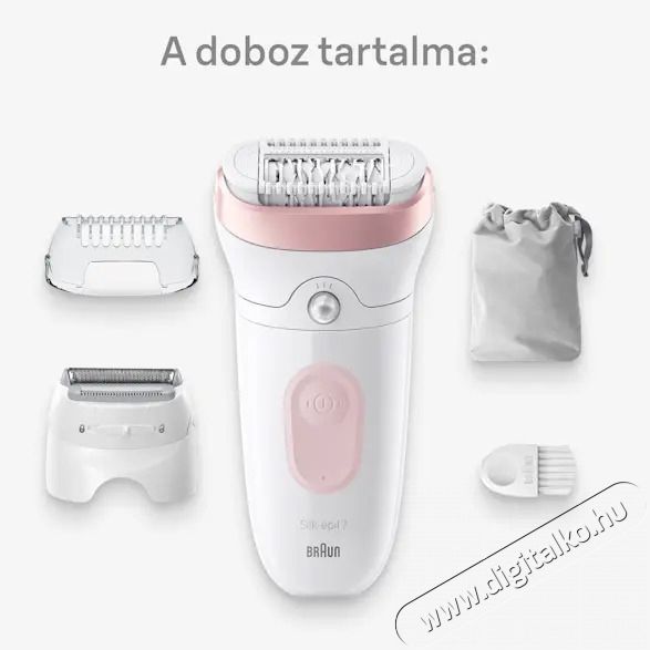 BRAUN Silk&middot;&eacute;pil 7 7-030 Epil&aacute;tor Feh&eacute;r/r&oacute;zsasz&iacute;n Sz&eacute;ps&eacute;g&aacute;pol&aacute;s / Eg&eacute;szs&eacute;g - Szőrtelen&iacute;tő / borotva - Női szőrtelen&iacute;tő - 501028