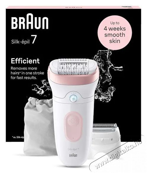 BRAUN Silk&middot;&eacute;pil 7 7-030 Epil&aacute;tor Feh&eacute;r/r&oacute;zsasz&iacute;n Sz&eacute;ps&eacute;g&aacute;pol&aacute;s / Eg&eacute;szs&eacute;g - Szőrtelen&iacute;tő / borotva - Női szőrtelen&iacute;tő - 501028