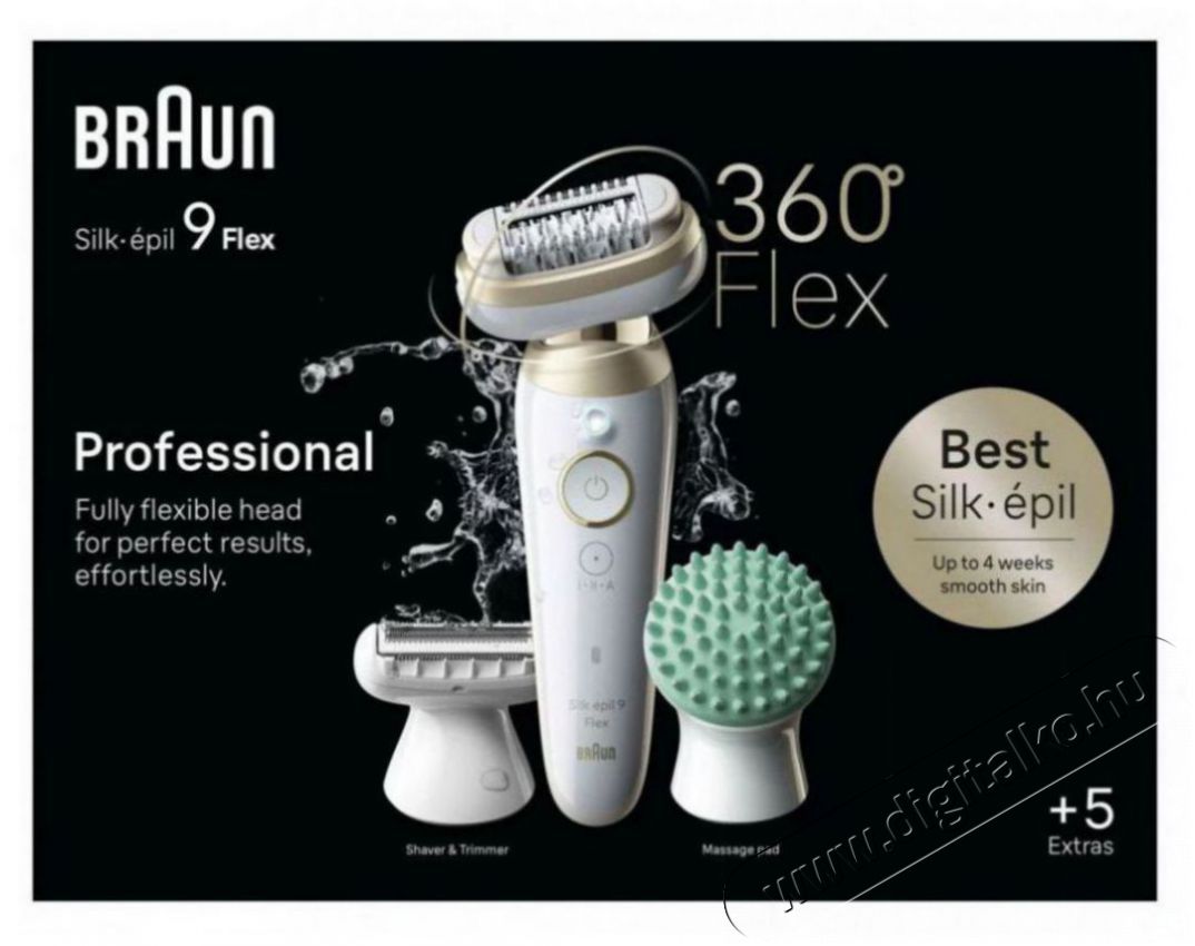 BRAUN Silk-&eacute;pil 9 Flex 9-071 3D, feh&eacute;r/arany Sz&eacute;ps&eacute;g&aacute;pol&aacute;s / Eg&eacute;szs&eacute;g - Szőrtelen&iacute;tő / borotva - Női szőrtelen&iacute;tő - 503124