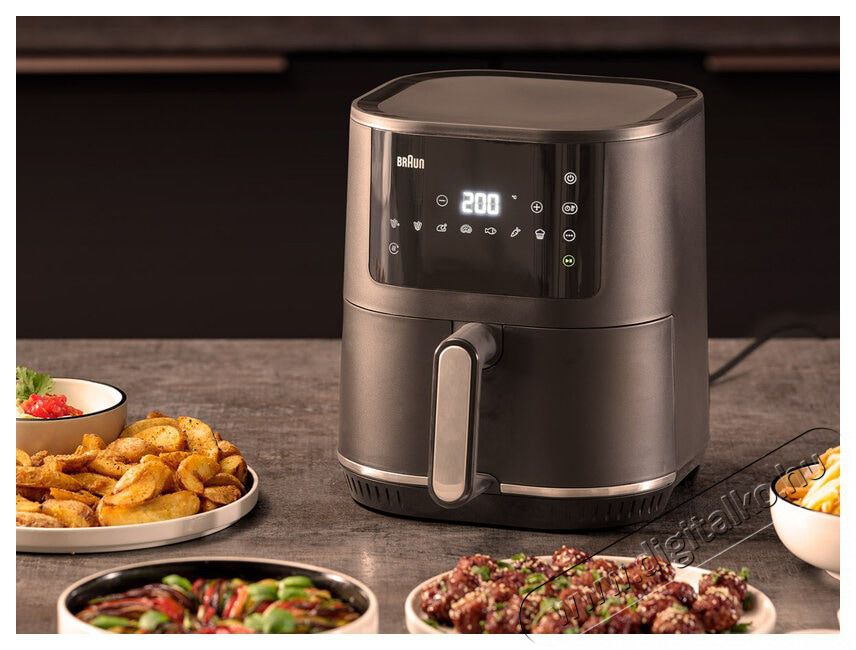 BRAUN MultiFry 3 HF3030 fekete forr&oacute;levegős s&uuml;tő Konyhai term&eacute;kek - Konyhai kisg&eacute;p (s&uuml;t&eacute;s / főz&eacute;s / hűt&eacute;s / &eacute;telk&eacute;sz&iacute;t&eacute;s) - L&eacute;gkever&eacute;ses főzőg&eacute;p / elektromos kukta / multifunkci&oacute;s s&uuml;tő - 505118