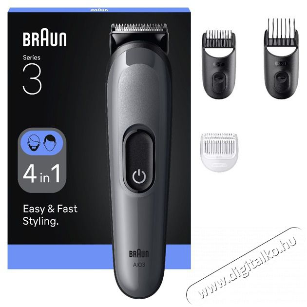 BRAUN AIO 3500 multifunkci&oacute;s testszőrzet &aacute;pol&oacute; Sz&eacute;ps&eacute;g&aacute;pol&aacute;s / Eg&eacute;szs&eacute;g - Haj&aacute;pol&aacute;s - Haj / szak&aacute;ll v&aacute;g&oacute;, ny&iacute;r&oacute; - 506894