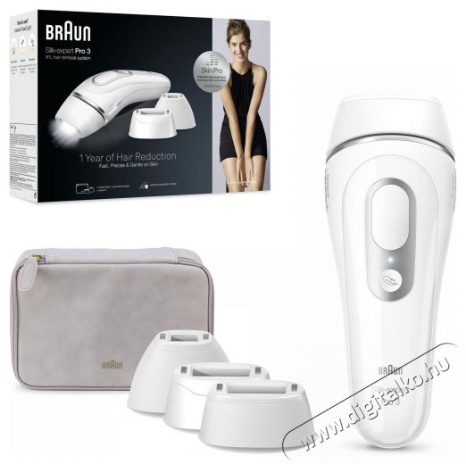 BRAUN IPL Silk-expert Pro 3 PL3230 + tok &eacute;s 3 fej Sz&eacute;ps&eacute;g&aacute;pol&aacute;s / Eg&eacute;szs&eacute;g - Szőrtelen&iacute;tő / borotva - Női szőrtelen&iacute;tő - 511817