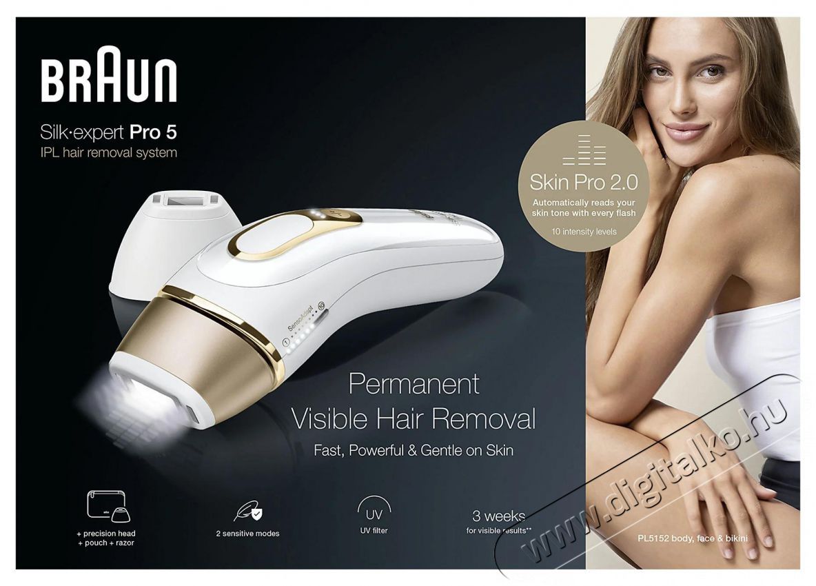 BRAUN IPL Silk&middot;expert Pro 5 PL5152 Sz&eacute;ps&eacute;g&aacute;pol&aacute;s / Eg&eacute;szs&eacute;g - Szőrtelen&iacute;tő / borotva - Tart&oacute;s szőrtelen&iacute;tő - 511810