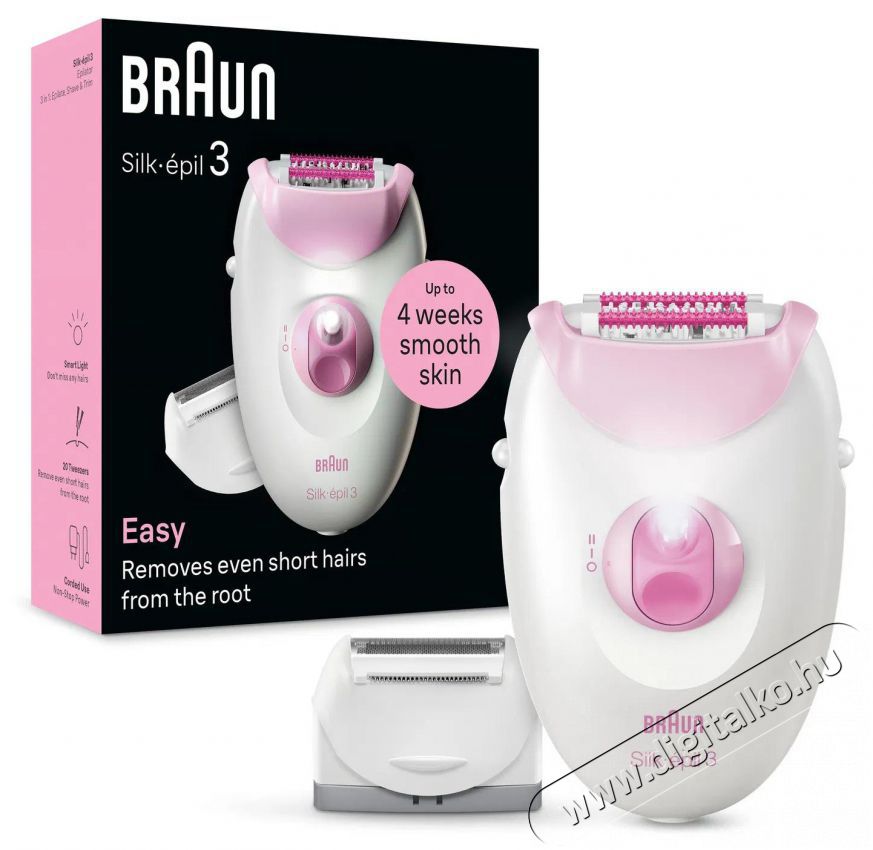 BRAUN Silk-&eacute;pil 3 3-031, R&oacute;zsasz&iacute;n &Uacute;jdons&aacute;gok - &Uacute;j term&eacute;kek - 511846