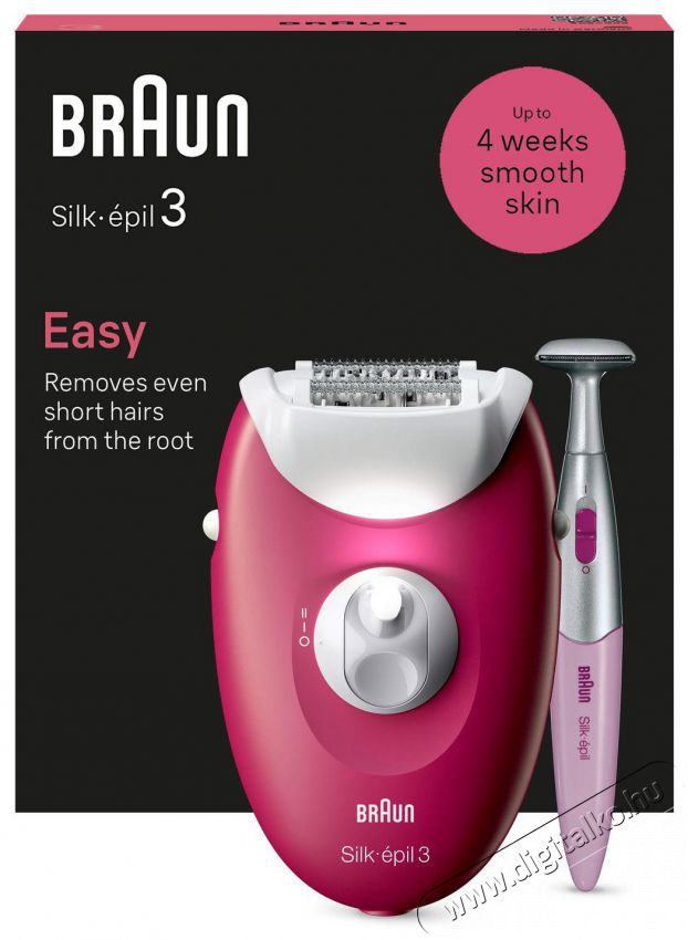 BRAUN Silk-&eacute;pil 3 3-202, m&aacute;lna Sz&eacute;ps&eacute;g&aacute;pol&aacute;s / Eg&eacute;szs&eacute;g - Szőrtelen&iacute;tő / borotva - Női szőrtelen&iacute;tő - 511831