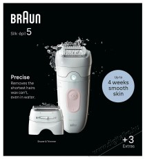 BRAUN Silk-&eacute;pil 5 5-030 Feh&eacute;r/R&oacute;zsasz&iacute;n Sz&eacute;ps&eacute;g&aacute;pol&aacute;s / Eg&eacute;szs&eacute;g - Szőrtelen&iacute;tő / borotva - Női szőrtelen&iacute;tő - 511843