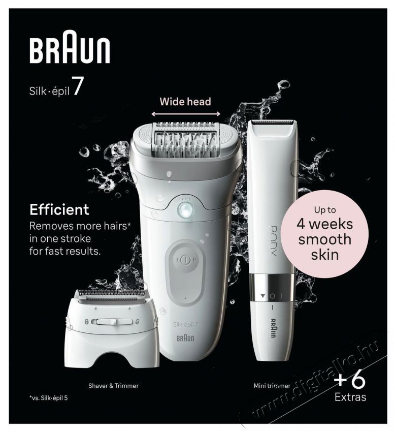 BRAUN Silk&middot;&eacute;pil 7 7-441, Feh&eacute;r/Ez&uuml;st + mini szőrtelen&iacute;tő Sz&eacute;ps&eacute;g&aacute;pol&aacute;s / Eg&eacute;szs&eacute;g - Szőrtelen&iacute;tő / borotva - Női szőrtelen&iacute;tő - 511818