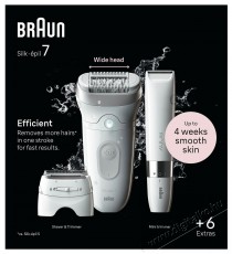 BRAUN Silk&middot;&eacute;pil 7 7-441, Feh&eacute;r/Ez&uuml;st + mini szőrtelen&iacute;tő Sz&eacute;ps&eacute;g&aacute;pol&aacute;s / Eg&eacute;szs&eacute;g - Szőrtelen&iacute;tő / borotva - Női szőrtelen&iacute;tő - 511818