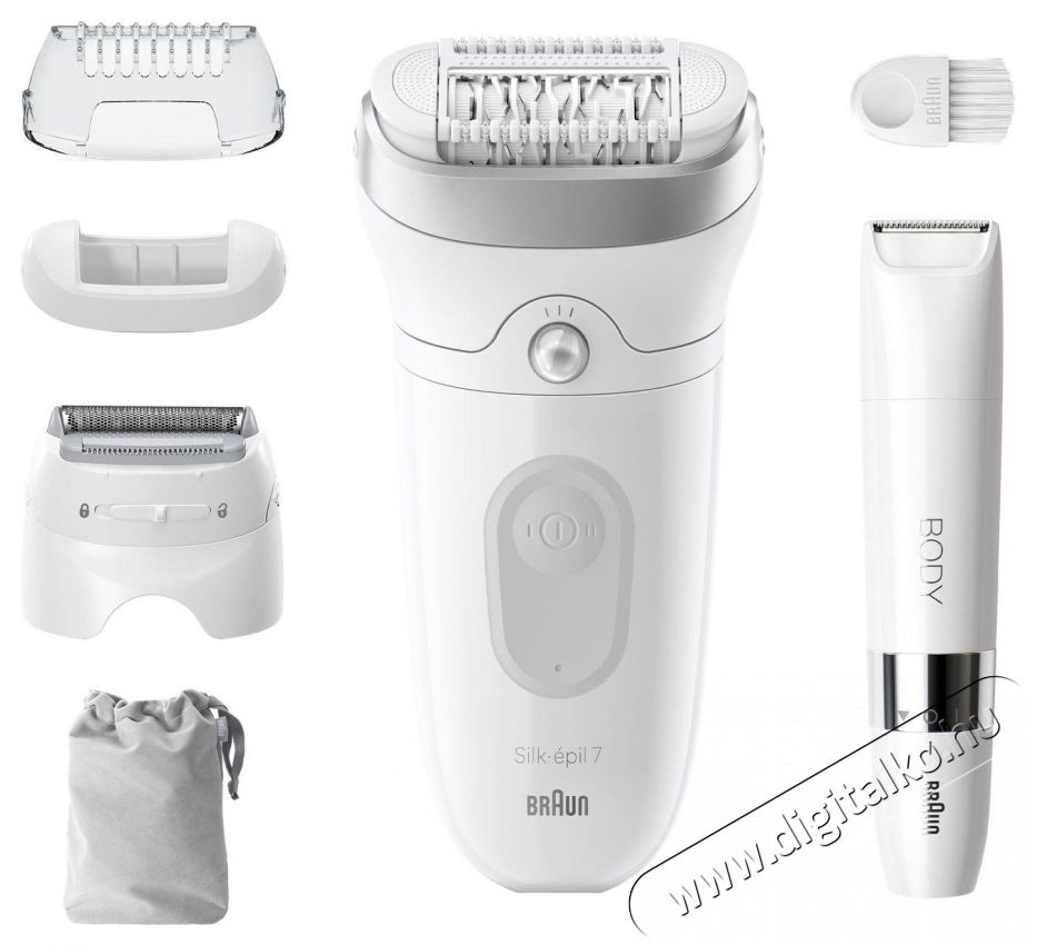 BRAUN Silk&middot;&eacute;pil 7 7-441, Feh&eacute;r/Ez&uuml;st + mini szőrtelen&iacute;tő Sz&eacute;ps&eacute;g&aacute;pol&aacute;s / Eg&eacute;szs&eacute;g - Szőrtelen&iacute;tő / borotva - Női szőrtelen&iacute;tő - 511818