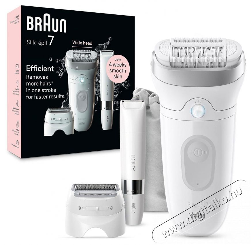 BRAUN Silk&middot;&eacute;pil 7 7-441, Feh&eacute;r/Ez&uuml;st + mini szőrtelen&iacute;tő Sz&eacute;ps&eacute;g&aacute;pol&aacute;s / Eg&eacute;szs&eacute;g - Szőrtelen&iacute;tő / borotva - Női szőrtelen&iacute;tő - 511818