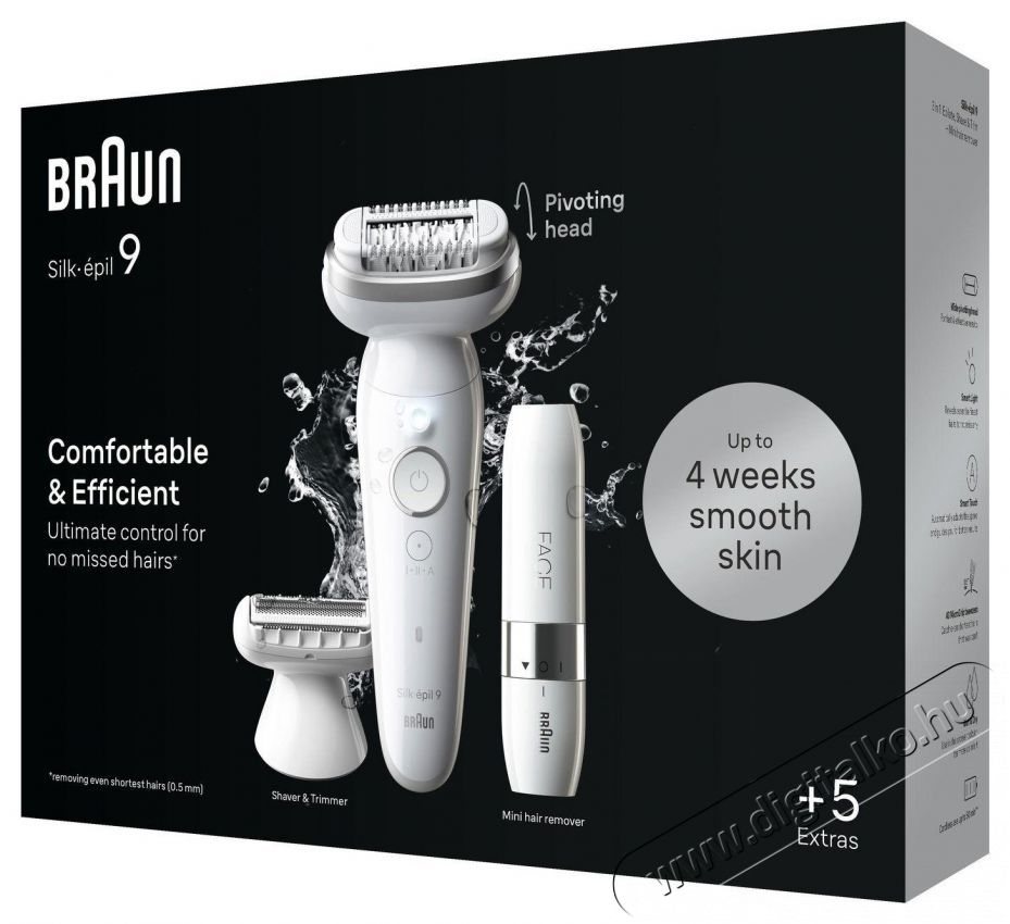 BRAUN Silk&middot;&eacute;pil 9 9-341, Feh&eacute;r/Ez&uuml;st Sz&eacute;ps&eacute;g&aacute;pol&aacute;s / Eg&eacute;szs&eacute;g - Szőrtelen&iacute;tő / borotva - Női szőrtelen&iacute;tő - 511815
