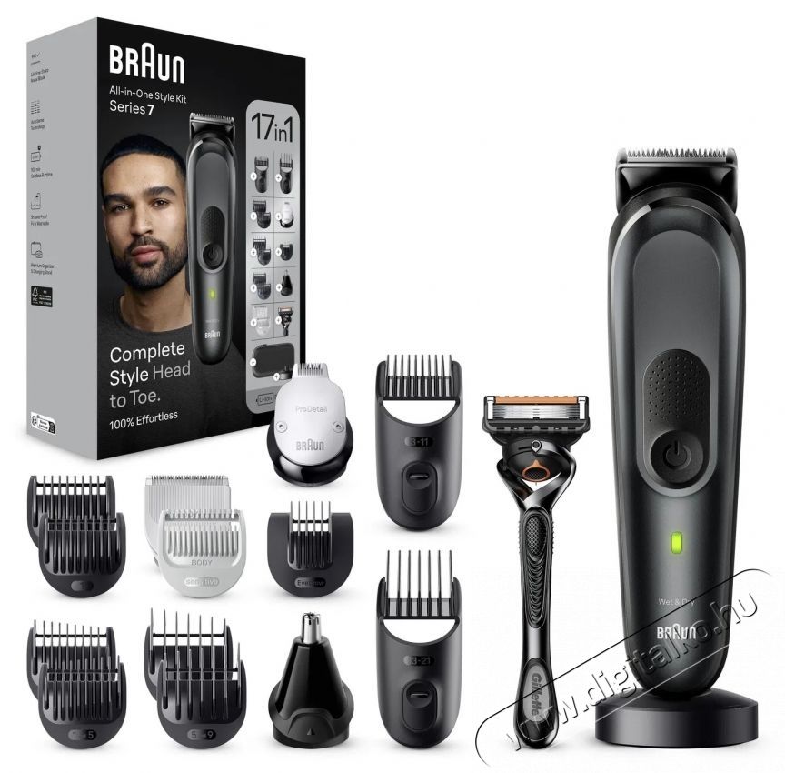 BRAUN MGK7491 All-In-One Series 7 - Hajv&aacute;g&oacute; szett Sz&eacute;ps&eacute;g&aacute;pol&aacute;s / Eg&eacute;szs&eacute;g - Haj&aacute;pol&aacute;s - Haj / szak&aacute;ll v&aacute;g&oacute;, ny&iacute;r&oacute; - 531255