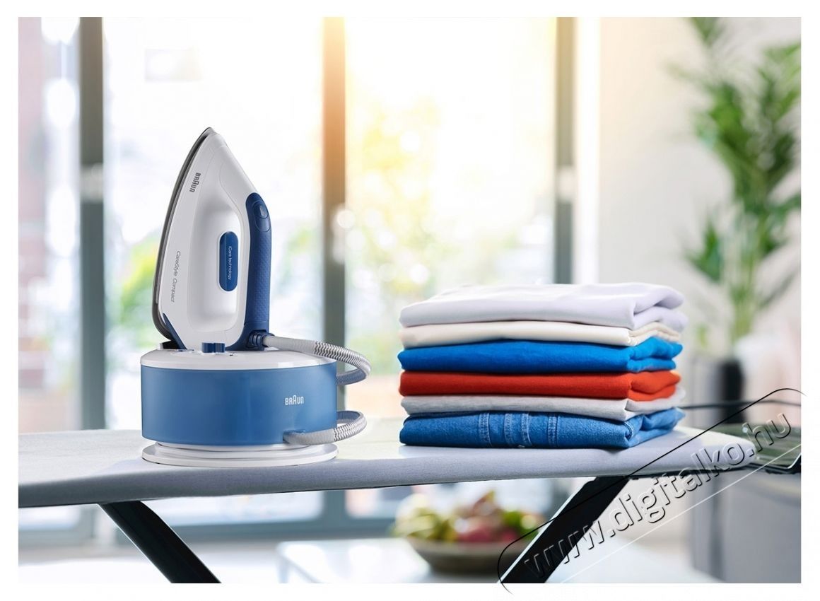 BRAUN CareStyle Compact IS2143BL Gőz&aacute;llom&aacute;s, 6bar, 125g/perc gőznyom&aacute;s, 420g/perc gőzl&ouml;ket, 1.5l tart&aacute;ly, EloxalPlus talp, Feh&eacute;r/K&eacute;k H&aacute;ztart&aacute;s / Otthon / K&uuml;lt&eacute;r - Vasal&oacute; - Gőz&aacute;llom&aacute;s - 533114