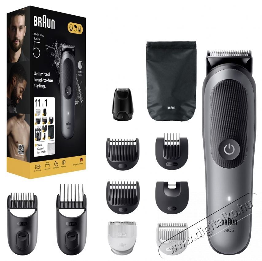 BRAUN All-in-One 5-in-1 multifunkci&oacute;s borotva, 11 az 1-ben, ez&uuml;stsz&uuml;rke Sz&eacute;ps&eacute;g&aacute;pol&aacute;s / Eg&eacute;szs&eacute;g - Szőrtelen&iacute;tő / borotva - F&eacute;rfi borotva - 536265