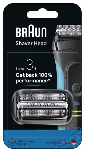 BRAUN Seria 3+ 32B ORIGINAL elektromos borotva p&oacute;tfej Sz&eacute;ps&eacute;g&aacute;pol&aacute;s / Eg&eacute;szs&eacute;g - Szőrtelen&iacute;tő / borotva - F&eacute;rfi szőrtelen&iacute;tő kieg&eacute;sz&iacute;tő - 536262