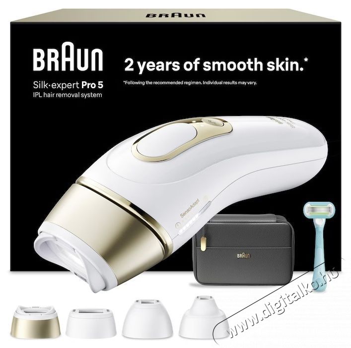 BRAUN Silk-expert PRO 5 PL5431 IPL epil&aacute;tor, Automatikus &eacute;s folyamatos, Feh&eacute;r/Arany Sz&eacute;ps&eacute;g&aacute;pol&aacute;s / Eg&eacute;szs&eacute;g - Szőrtelen&iacute;tő / borotva - Tart&oacute;s szőrtelen&iacute;tő - 536270