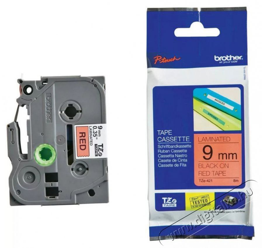 Brother TZe-421 9mmx8m piros/fekete lamin&aacute;lt szalag H&aacute;ztart&aacute;s / Otthon / K&uuml;lt&eacute;r - Egy&eacute;b h&aacute;ztart&aacute;si term&eacute;k - 387032