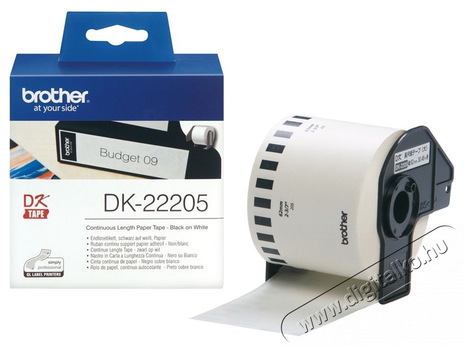 Brother DK-22205 62mmx30,48m feh&eacute;r/fekete pap&iacute;rszalag H&aacute;ztart&aacute;s / Otthon / K&uuml;lt&eacute;r - Egy&eacute;b h&aacute;ztart&aacute;si term&eacute;k - 436669