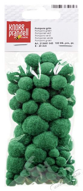 BRUNNEN Knorr Prandell z&ouml;ld 8-20 mm 100 db/csomag pompom H&aacute;ztart&aacute;s / Otthon / K&uuml;lt&eacute;r - Szersz&aacute;m - Egy&eacute;b szersz&aacute;m - 507649