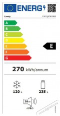 Candy ECN2CQTEB186 hűtőszekr&eacute;ny, alulfagyaszt&oacute;s (235 liter) Konyhai term&eacute;kek - Hűtő, fagyaszt&oacute; (szabadon&aacute;ll&oacute;) - Alulfagyaszt&oacute;s kombin&aacute;lt hűtő - 505328