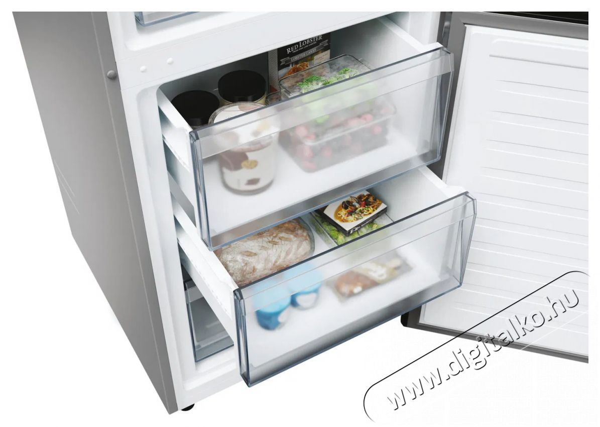 Candy ECN2CQTEX206 hűtőszekr&eacute;ny, alulfagyaszt&oacute;s, (409 liter), inox Konyhai term&eacute;kek - Hűtő, fagyaszt&oacute; (szabadon&aacute;ll&oacute;) - Alulfagyaszt&oacute;s kombin&aacute;lt hűtő - 505455