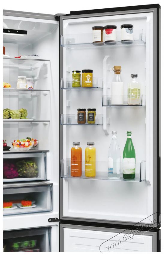 Candy ECN2CQTEX206 hűtőszekr&eacute;ny, alulfagyaszt&oacute;s, (409 liter), inox Konyhai term&eacute;kek - Hűtő, fagyaszt&oacute; (szabadon&aacute;ll&oacute;) - Alulfagyaszt&oacute;s kombin&aacute;lt hűtő - 505455