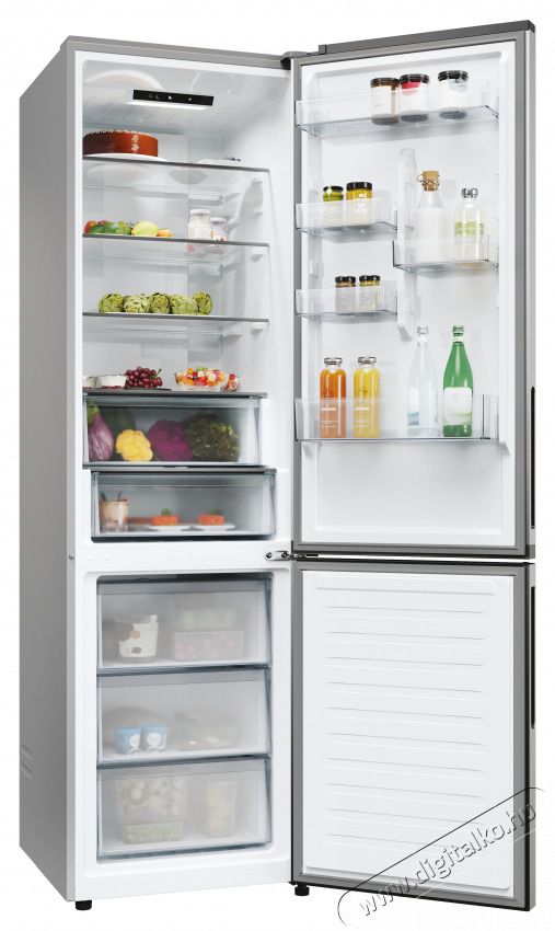 Candy ECN2CQTEX206 hűtőszekr&eacute;ny, alulfagyaszt&oacute;s, (409 liter), inox Konyhai term&eacute;kek - Hűtő, fagyaszt&oacute; (szabadon&aacute;ll&oacute;) - Alulfagyaszt&oacute;s kombin&aacute;lt hűtő - 505455