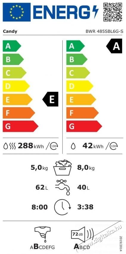 Candy BWR 485SBL6G-S mos&oacute;-sz&aacute;r&iacute;t&oacute;g&eacute;p (8+5 kg) 1400 fordulat H&aacute;ztart&aacute;s / Otthon / K&uuml;lt&eacute;r - Mos&oacute;g&eacute;p / sz&aacute;r&iacute;t&oacute;g&eacute;p - Mos&oacute;-sz&aacute;r&iacute;t&oacute;g&eacute;p - 530980