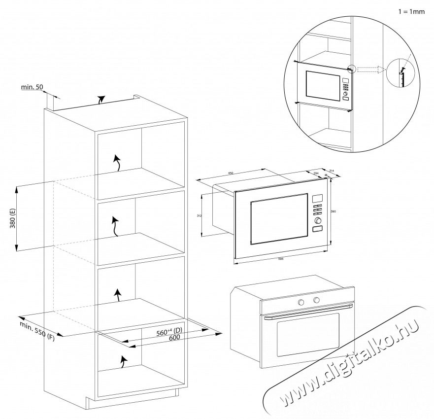 Candy CA38FL7NWBX 800W, 20literes, inox, be&eacute;p&iacute;thető, mikrohull&aacute;m&uacute; s&uuml;tő Konyhai term&eacute;kek - Mikrohull&aacute;m&uacute; s&uuml;tő - Mikrohull&aacute;m&uacute; s&uuml;tő (be&eacute;p&iacute;thető) - 538458