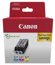 CANON patron CLI-521 Multipack 3 sz&iacute;n Iroda &eacute;s sz&aacute;m&iacute;t&aacute;stechnika - Nyomtat&oacute; - Kieg&eacute;sz&iacute;tő - 507405