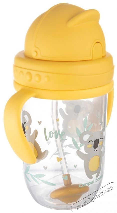 Canpol Babies csepeg&eacute;smentes iv&oacute;poh&aacute;r s&uacute;llyal ell&aacute;tott sz&iacute;v&oacute;sz&aacute;llal Exotic Animals 270 ml, s&aacute;rga Sz&eacute;ps&eacute;g&aacute;pol&aacute;s / Eg&eacute;szs&eacute;g - Baba mama term&eacute;k - Cumis&uuml;veg / cumi / etet&eacute;s kieg&eacute;sz&iacute;tő - 527104