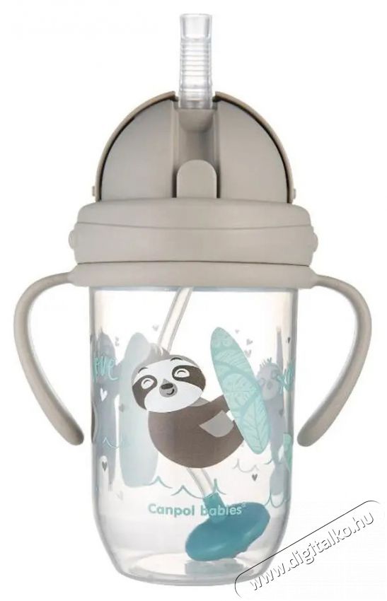 Canpol Babies Ki&ouml;ml&eacute;smentes sz&iacute;v&oacute;sz&aacute;las poh&aacute;r nehez&eacute;kkel Exotic Animals 270 ml, sz&uuml;rke Sz&eacute;ps&eacute;g&aacute;pol&aacute;s / Eg&eacute;szs&eacute;g - Baba mama term&eacute;k - Cumis&uuml;veg / cumi / etet&eacute;s kieg&eacute;sz&iacute;tő - 527105
