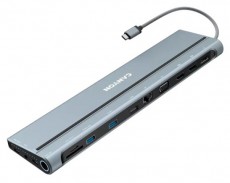 Canyon HUB 14-in-1, USB-C, 1xUSB3.0, 1xUSB2.0, 1xUSB-A 3.2, 1xUSB-C 3.2, 1xHDMI, VGA, Ethernet, Audio,sz&uuml;rke - CNS-HDS90 Iroda &eacute;s sz&aacute;m&iacute;t&aacute;stechnika - Notebook kieg&eacute;sz&iacute;tő - USB hub / eloszt&oacute; - 479684