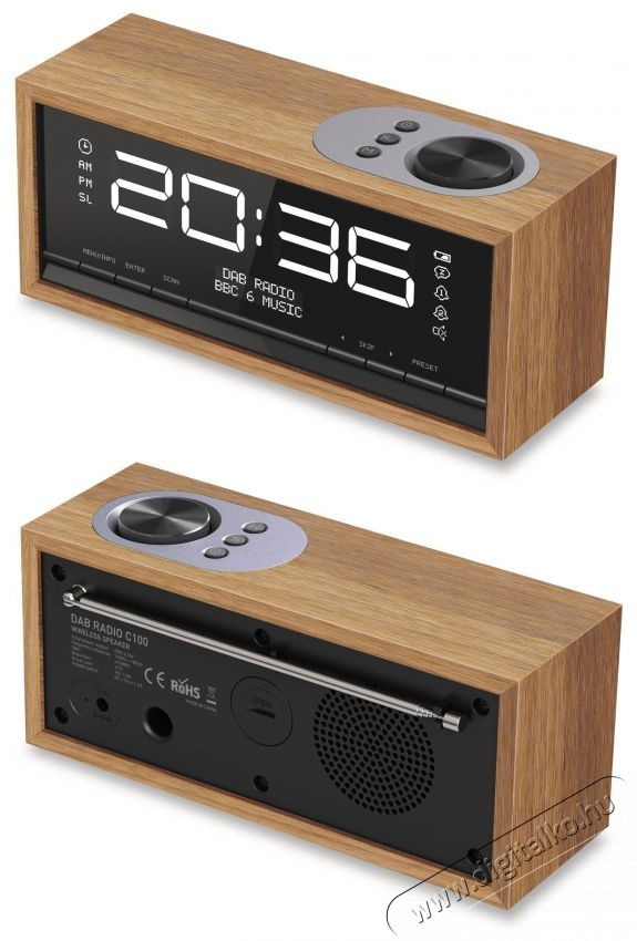 CARNEO C100, wood Audio-Video / Hifi / Multim&eacute;dia - R&aacute;di&oacute; / &oacute;r&aacute;s r&aacute;di&oacute; - Asztali r&aacute;di&oacute; - 524492