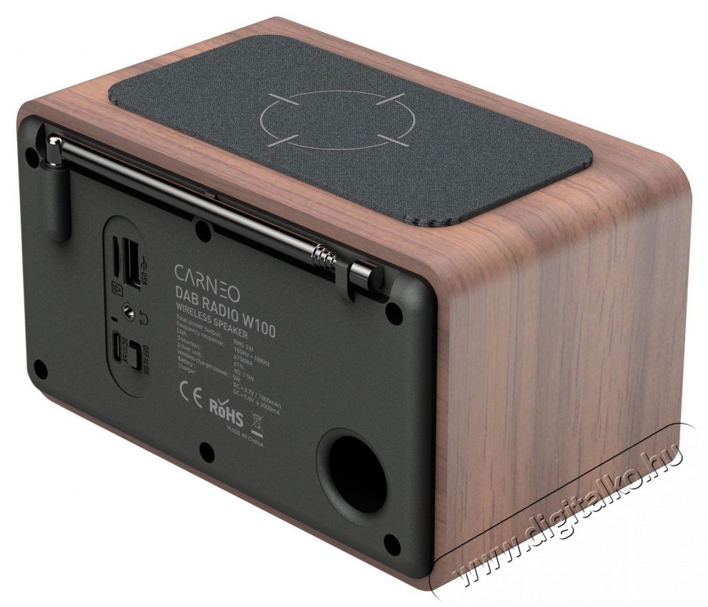 CARNEO W100, wood Audio-Video / Hifi / Multim&eacute;dia - R&aacute;di&oacute; / &oacute;r&aacute;s r&aacute;di&oacute; - Asztali r&aacute;di&oacute; - 524493