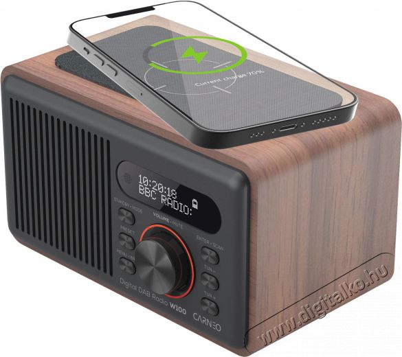 CARNEO W100, wood Audio-Video / Hifi / Multim&eacute;dia - R&aacute;di&oacute; / &oacute;r&aacute;s r&aacute;di&oacute; - Asztali r&aacute;di&oacute; - 524493