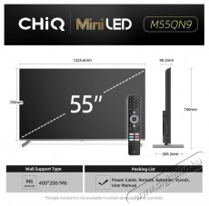 CHiQ M55QN9G Telev&iacute;zi&oacute;k - LED telev&iacute;zi&oacute; - UHD 4K felbont&aacute;s&uacute; - 511864