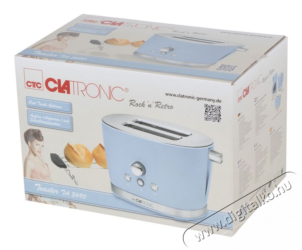 Clatronic TA 3690 keny&eacute;rpir&iacute;t&oacute; - k&eacute;k Konyhai term&eacute;kek - Konyhai kisg&eacute;p (s&uuml;t&eacute;s / főz&eacute;s / hűt&eacute;s / &eacute;telk&eacute;sz&iacute;t&eacute;s) - Keny&eacute;rpir&iacute;t&oacute; - 360601