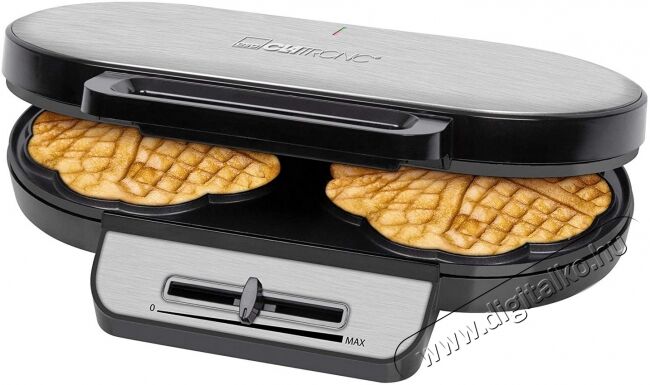Clatronic WA 3745 gofri s&uuml;tő - fekete inox Konyhai term&eacute;kek - Konyhai kisg&eacute;p (s&uuml;t&eacute;s / főz&eacute;s / hűt&eacute;s / &eacute;telk&eacute;sz&iacute;t&eacute;s) - Melegszendvics / gofri s&uuml;tő - 361909